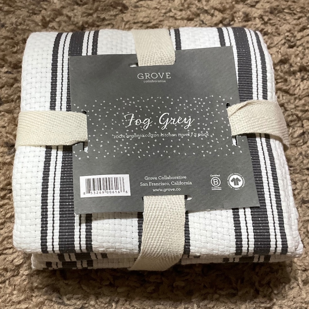 GROVE CO. Kitchen Towels Fog Grey 2 Pack